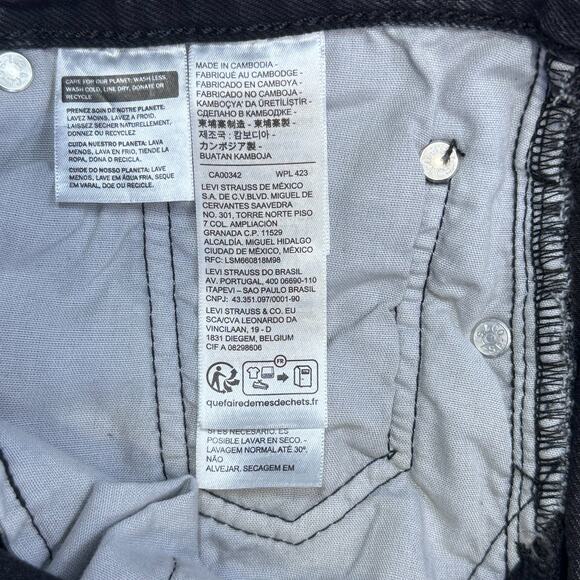 Levi's 501 Skinny Jeans 26x30 Washed Black Distressed - Picture 9 of 9